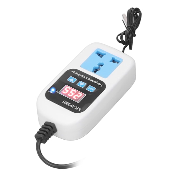 Temperaturregulator Automatisk justerbar digital display Elektronisk sockeltermostat för växthus EU-kontakt 110-220V