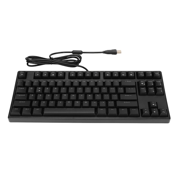 Mekanisk tastatur 87 taster rød switch ergonomisk fleksibel hurtig respons kablet tastatur til pc computer bærbar sort