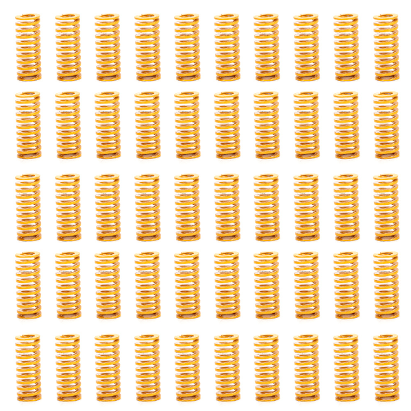 50 stk. 10x25mm legeret stål gul flad top hot bed form fjeder 3D printer tilbehør