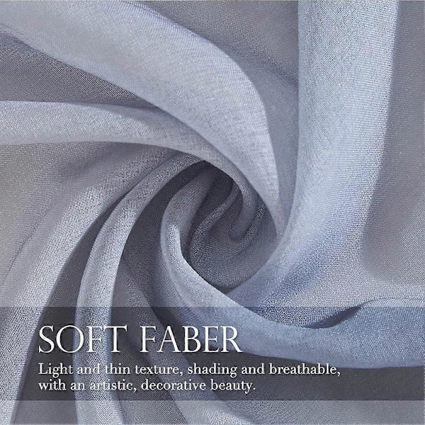 Skira Gardinger Vit Grå Skir Ombre Gradient Öljett Skir Elegant Fönsterdekor