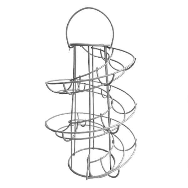 Ägghållare Multifunktionell Spiraldesign Järn Kreativ Äggförvaringsställ För Kök Zekai Silvergrå