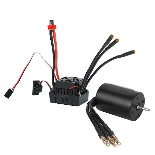 Surpass 3650 Vedenpitävä 4-napainen harjaton moottori 60A ESC RC-auton lisävaruste (musta)(2300Kv60A ESC )