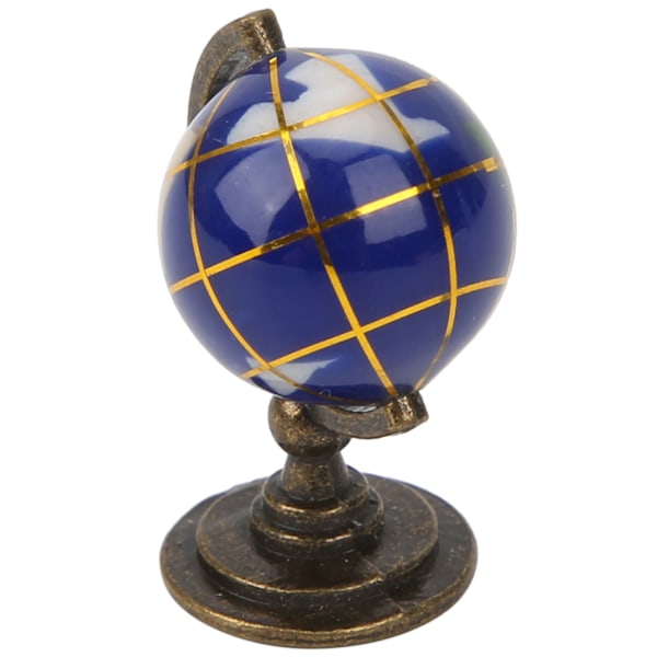1:12 Miniatyrhus Globe Barn Simulering Mini Søt Dekorasjon Modell Leke Blå Ball Kobberbase