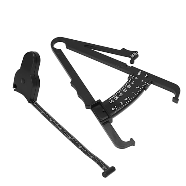 Kropsmålingsenhed Sort 150 cm/60 tommer Caliper Måling Supplies for Fitness tabe sig (Tommer Fett Caliper 150cm/60in Taljemål)