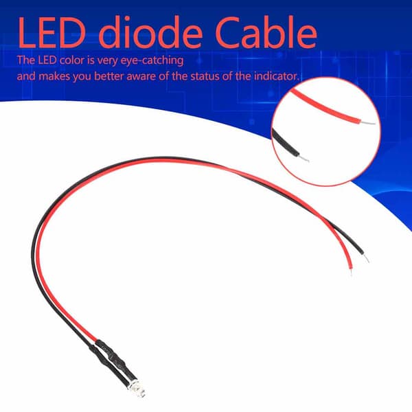 10 stk 12v 3mm LED lysdiode kablet flerfarget LED-lyskabel 20cm 0,06W (oransje)
