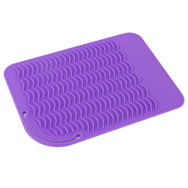 Värmebeständig värmeisoleringsdyna Vikbar matta för elektrisk hårrullesticka (lila)