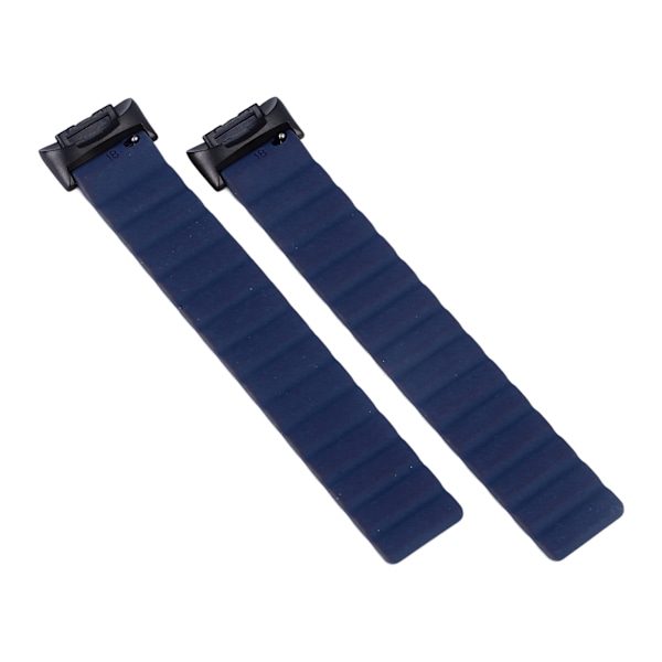 2 st armband i silikon med stark magnetisk knäppning, ersättningsarmband för Fitbit Charge 6/5, mörkblå