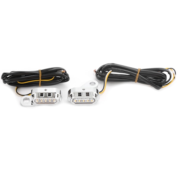 2 st LED-blinkers för motorcykel, transparenta linser, passar till XL 48 72 1200 883 2004-2020, silverpläterat hölje