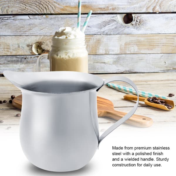 Mælkeskummerkande i rustfrit stål til kaffe, fløde, espresso (240 ml)