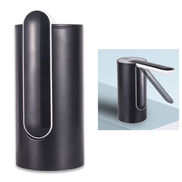 Vandflaske Dispenser Foldbar USB Genopladelig Automatisk Bærbar Elektrisk Vand Dispenser Pumpe Sort 4W