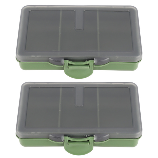 2 stk. fiskekrog agn gadget boks mini PP opbevaringsboks etui til fiskegrej tilbehør 3 rum