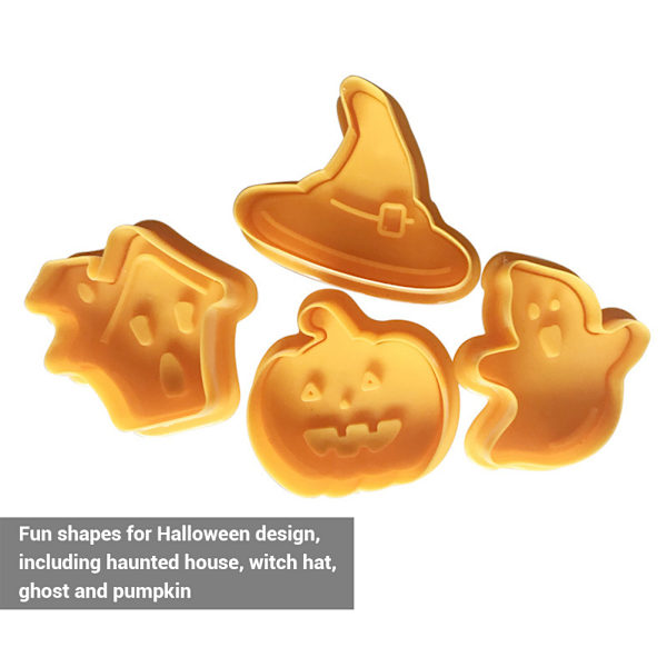4 kpl / set Halloween- mould 3D-mäntäleikkuri Tee-se-itse mould keittiövälineisiin