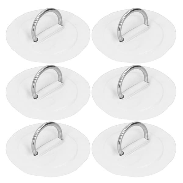6 stk. oppblåsbar båt kajakk D-ring pute lapp marine fast spenne med elastisk strikk (hvit)