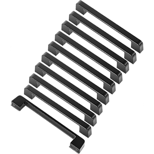 10 st Svarta Dörrhandtag i Zinklegering T Bar Handtag Stick Köksskåp Hålcentrumavstånd 128mm