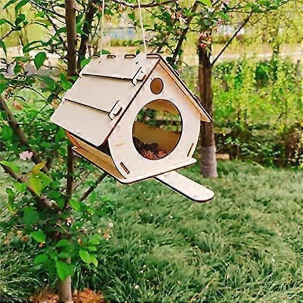 DIY Puinen Linnunpönttö Lintujen Piha-sarja Talo Ripustettava Lintutalo Hauska Aktiviteetti Perheelle Ulkokäyttöön