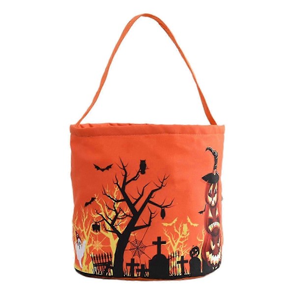Uudelleenkäytettävä karkkikori Halloween-tarvikkeet Halloween-karkkikorit Lasten karkkikorit Halloween-karkkipussit 4 väriä oranssi