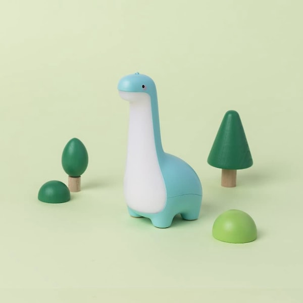 Bærbar Genopladelig Blå Dinosaur Natlampe til Børn - Sød og Dekorativ Vuggelampe til Drenge og Piger