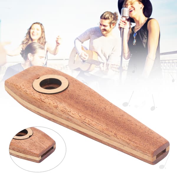 Musikinstrument Trä Kazoo Flöjt med Trämunspel och Gitarrackompanjemang