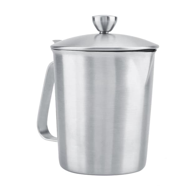 Mælkekande i rustfrit stål Kaffekop med låg og mål (500 ml)