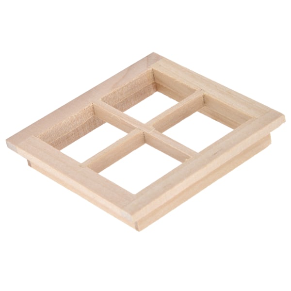 1:12 Dockhusfönster Miniatyr Trä Omålad Simulerad Fönster Dekoration Tillbehör