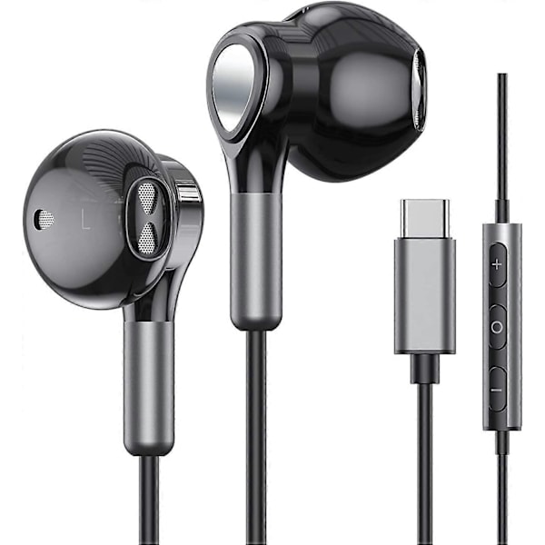 USB C Hörlurar för Samsung Galaxy S22 Ultra S21 FE S20 A53 USB C Hörlurar med In-Ear Mikrofon USB Type C Trådbundna Hörlurar för iPad Pro 2021/2020