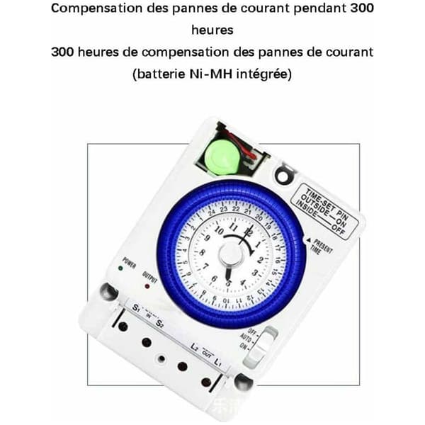 Tonchean – 20A Mekanisk Timer – Quartz Motor – AC100-240V Strømforsyning – 96 Programmerbare Cyklusser – IP20 til Lysstyring – TB388TB35N