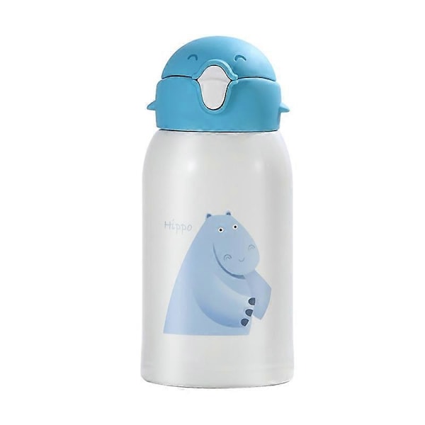 Isolert vannflaske i rustfritt stål for barn 550ml/18.5oz vakuumisolert flaske med sugerør