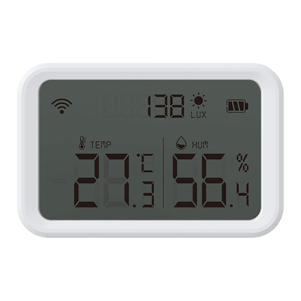 Smart Temperatur- och Luftfuktighetssensor Zigbee Trådlös Hygrometer Termometer med Appvarningar och Dataexport