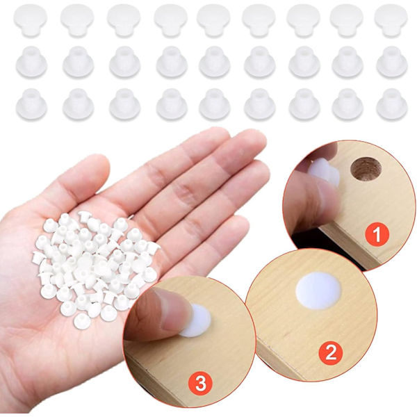 500 stk Hvite Plast Hullplugger 12*5mm Runde Skruedeksler for Møbler Hyller Skap
