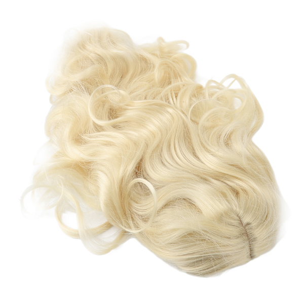 Blond lång vågig peruk mittbena kvinnor lång lockig hår peruker värmebeständig syntetisk peruk för Halloween Cosplay Daily