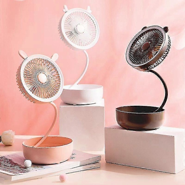 Vikbar Förvaring LED-lampa Portabel USB-fläkt Skrivbord Sovsal Vägg Nattlampa