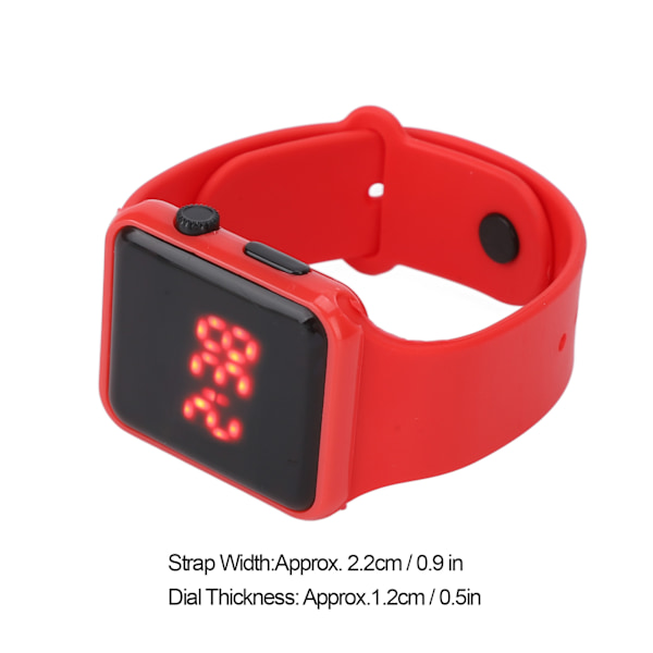 Watch LED-näyttö Neliön muotoinen taustavalo Design Digitaalinen watch vapaa-ajan aktiviteetteihin Punainen Red