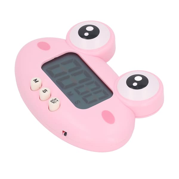 Tecknad digital timer ABS bärbar lättanvänd söt tecknad timer för köksmatlagning rosa groda