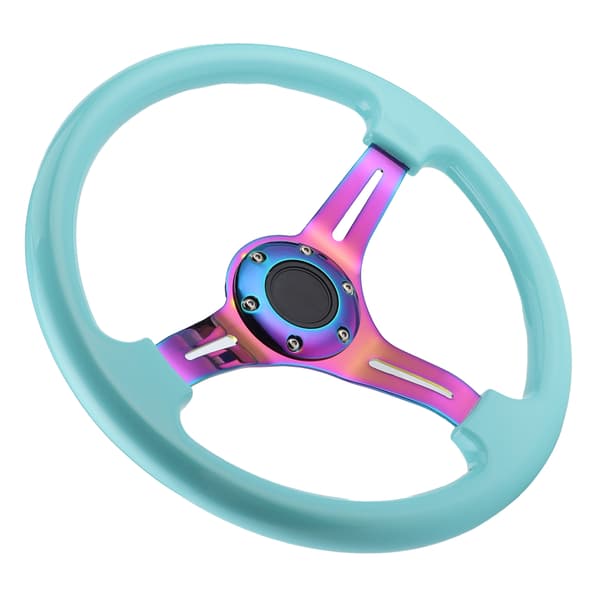 6-bolts Racing Rat Udskiftning 350 mm Dia Universal Deep Dish Lyseblå