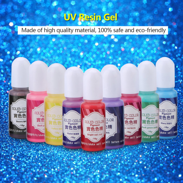 9 farver 10g Epoxy UV-harpiks Farvefarve Farvestof Pigment DIY Kunsthåndværk (#B)