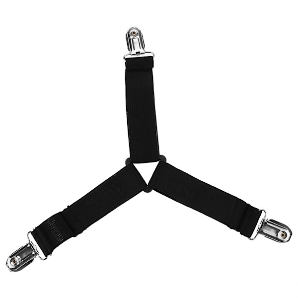 4 stk Justerbar trekant Seng Madrass Lakenholder Stropper Klips Gripere Festemidler (svart)