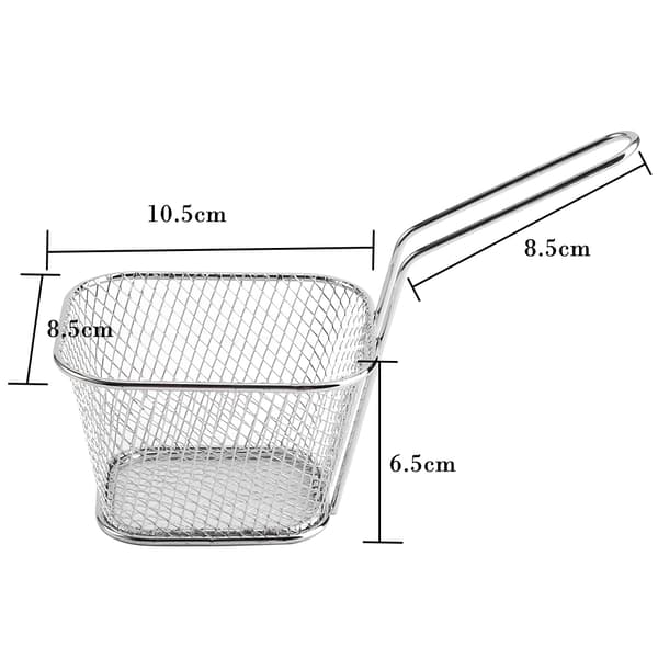 8 stk. Mini Friturekurve i rustfrit stål til servering af chips, si til madlavning af kartofler