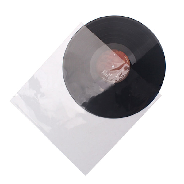 50 stk Vinylplate ytre ermer hvite erstatningssett for fonografopptaker
