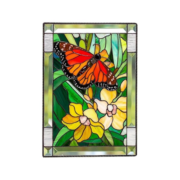 Bird Lovers: Hummingbird Stained Glass Window Hangings and Decorations (7.8inch) Black