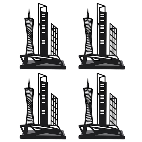 4 st bokstöd svart arkitektonisk stil dekorativ halkfri metall skrivbordsbokstöd bokställ DIY bokförvaringsställ Guangzhou