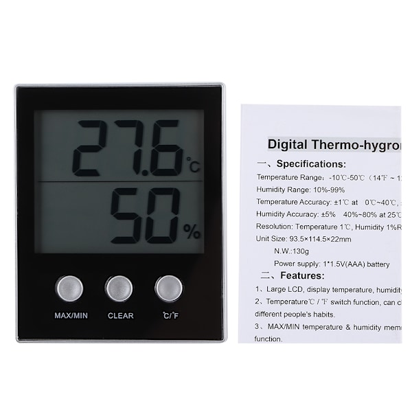 LCD Electronic Digital Indoor Thermometer Hygrometer Temperature Humidity Gauge Monitor