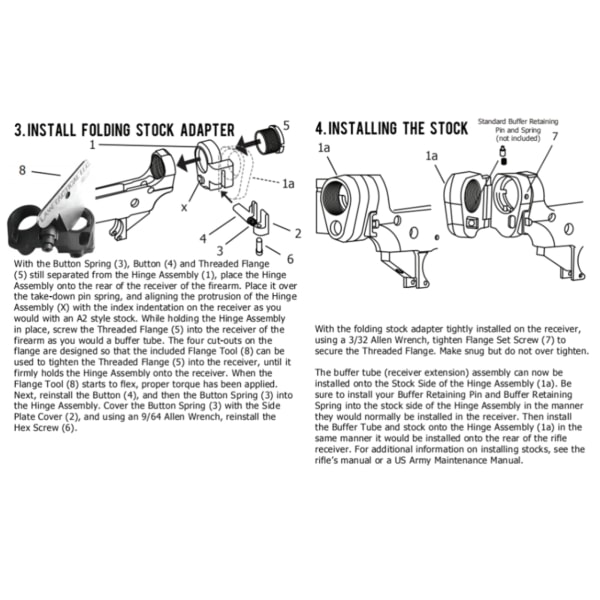 Folding Stock Adapter for AR-15/AR-10 - Monteringssett for aluminiumslegering