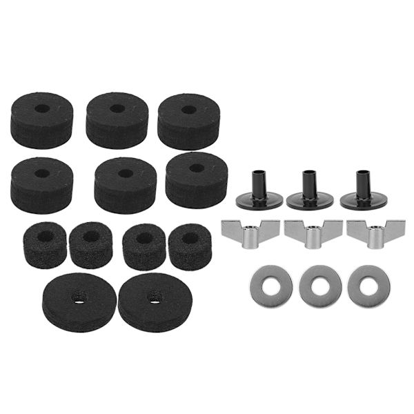 21PCS Trumset Cymbal Anti-Skid Filt Pad Hylsa Skiva Mutter Packning Verktygssats Musikinstrument Tillbehör