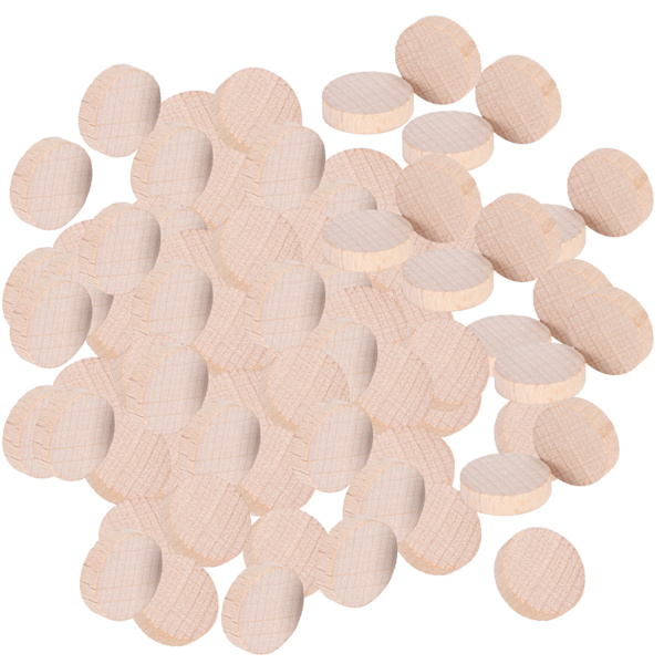 Bokträskivor i obehandlat trä DIY-hantverk Runda träskivor Chip-tillbehör 100 st x 3 påsar 2 cm