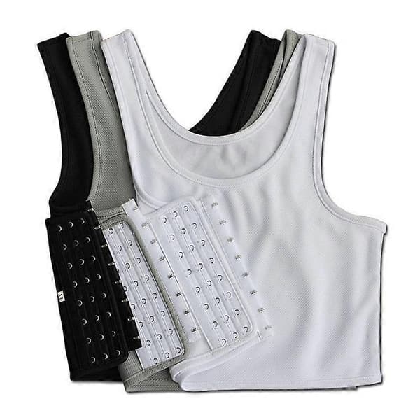 Väljä hengittävä solki lyhyt rintaside Trans-liivi topit Plus-koko S-5XL musta black L