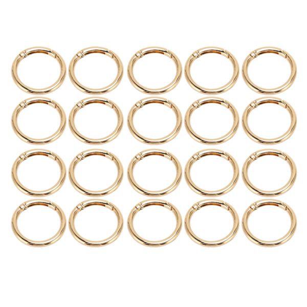 20 stk. fjeder O-ringe 1,57 tommer i diameter 0,2 tommer tykke stærke kobber sikre lukning fjeder spænder til pung taske smykker DIY guld farve