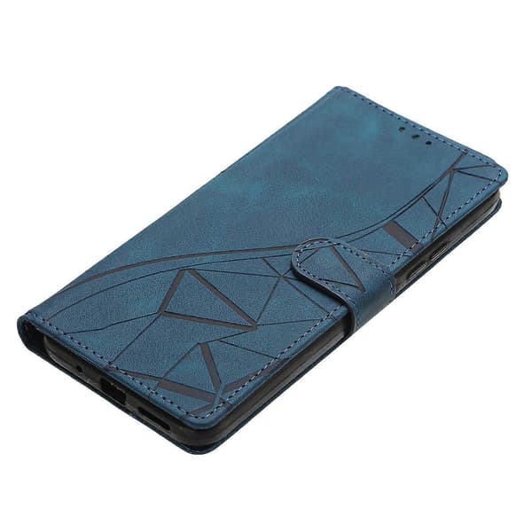 Plånboksfodral for Samsung Galaxy A56 5G med trykt triangelmønster, lær, flipfodral Blue
