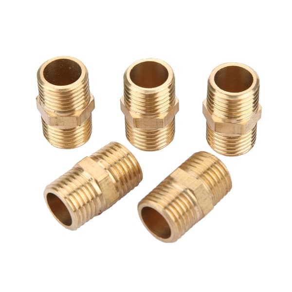 1/2\" Messing Rørfitting Hex Nippel Vandrørs Tilslutningstilbehør (5 stk)