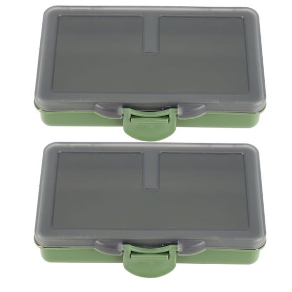 2 stk. fiskekrog agn gadget boks mini PP opbevaringsboks etui til fiskegrej tilbehør 1 rum