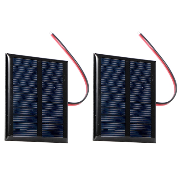 2 stk. 5,5V 0,6W kablet solpanel multifunktionelt bærbart mini solpanel polysilicium